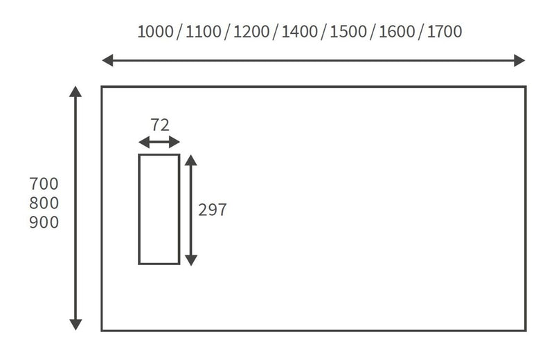 Zarzar 25mm Linear 1000mm x 800mm Rectangular Shower Tray and Waste