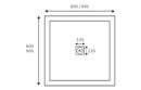 Agnes 25mm Ultra-Slim 800mm x 800mm Square Shower Tray and Waste