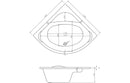 Nova Standard 1350x1350x620mm 0TH Corner Bath with Legs
