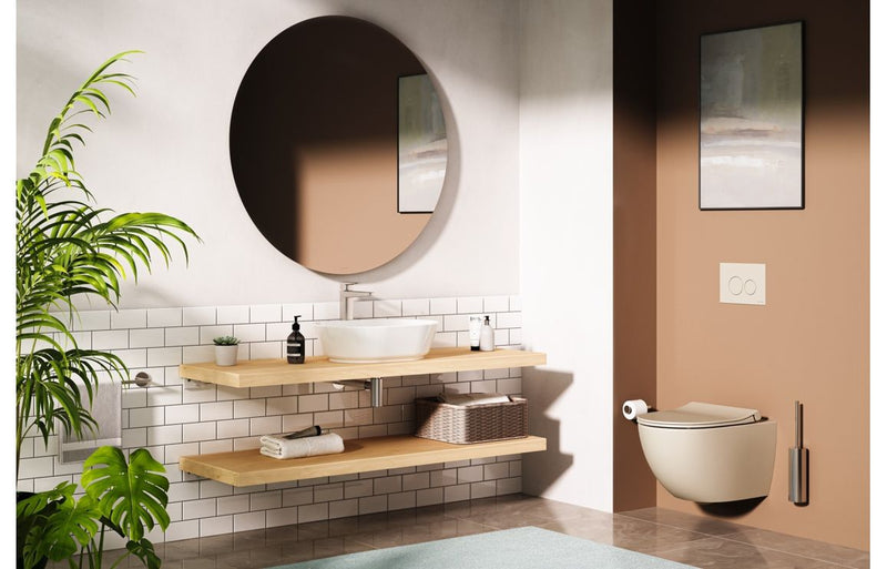 VitrA Origin Free Standing WC Brush Holder - Brushed Nickel