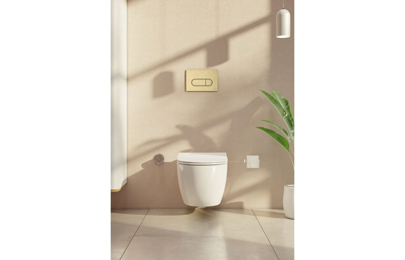 VitrA Loop Round Flush Plate - Brushed Gold