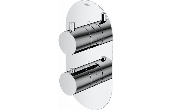 VitrA Aquaheat Round Thermostatic 2-Way Shower Mixer - Chrome