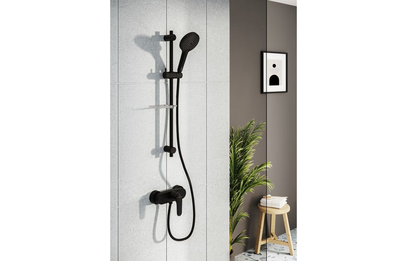 VitrA Root Round Wall Mounted Shower Mixer - Matt Black