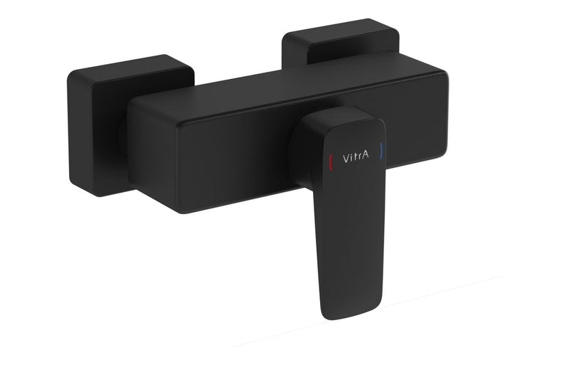 VitrA Root Square Wall Mounted Shower Mixer Valve - Matt Black