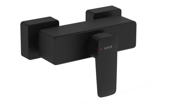 VitrA Root Square Wall Mounted Shower Mixer Valve - Matt Black