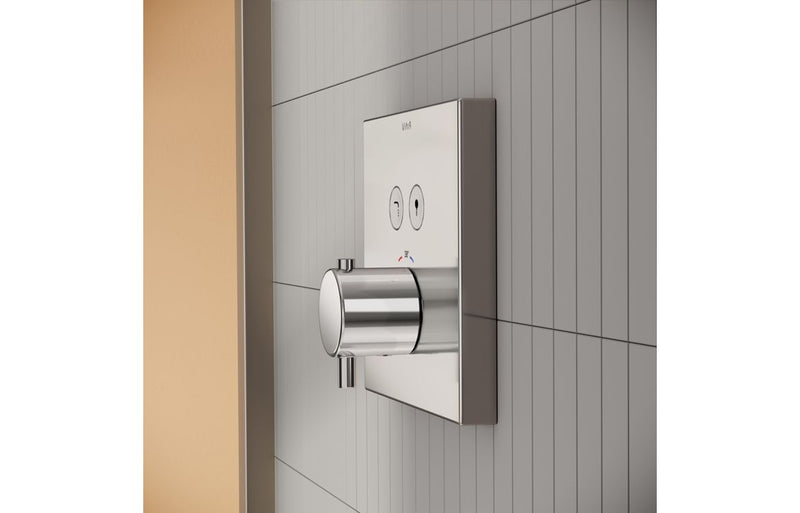 VitrA Aquacontrol Square Concealed Thermostatic 2-Way Bath Mixer - Chrome