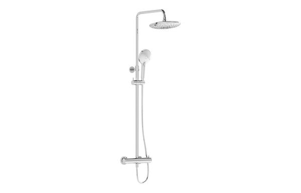 VitrA Aquaheat Bliss 240 Thermostatic Shower Column with 2-Function Overhead - Chrome