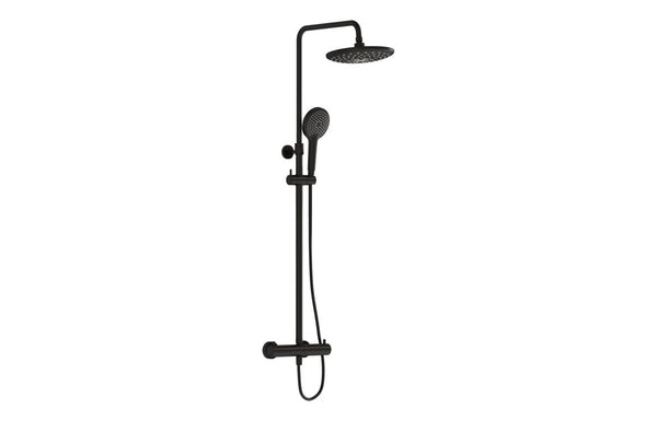 VitrA Aquaheat Bliss 240 Thermostatic Shower Column with 2-Function Overhead - Matt Black