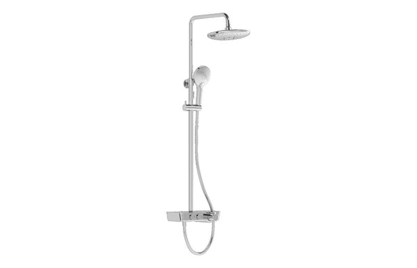 VitrA Aquaheat Charm 240 Shower Set with 2-Function Overhead & Shelf - Chrome