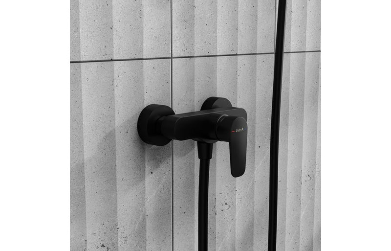 VitrA Flow Soft Wall Mounted Shower Mixer - Matt Black