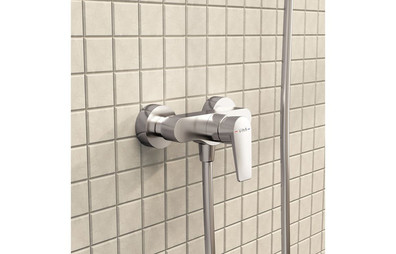 VitrA Flow Square Wall Mounted Shower Mixer - Chrome