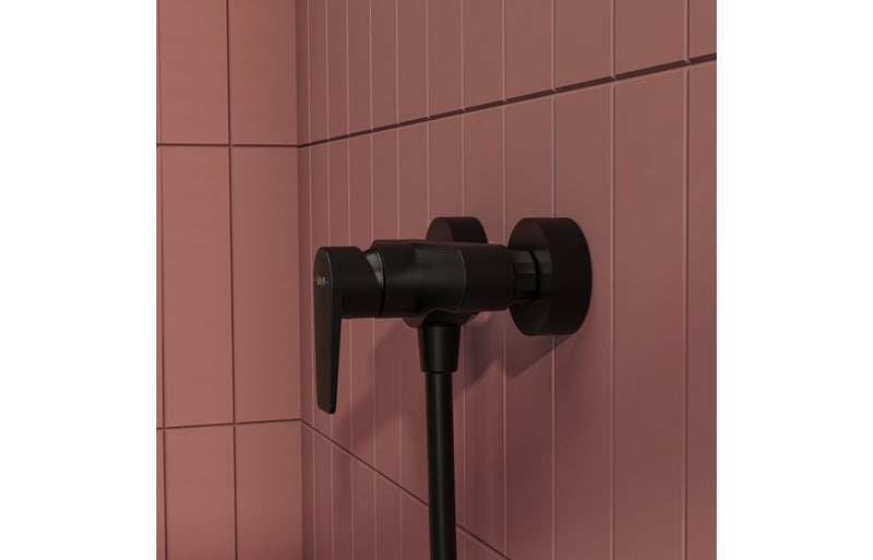 VitrA Flow Square Wall Mounted Shower Mixer - Matt Black