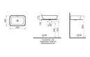 VitrA Geo 600x400mm 0TH Basin with Overflow - White