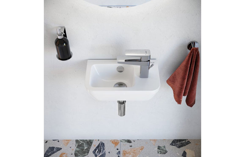 VitrA Integra 370x220mm 1TH Compact Basin (No Overflow) (RH) - White