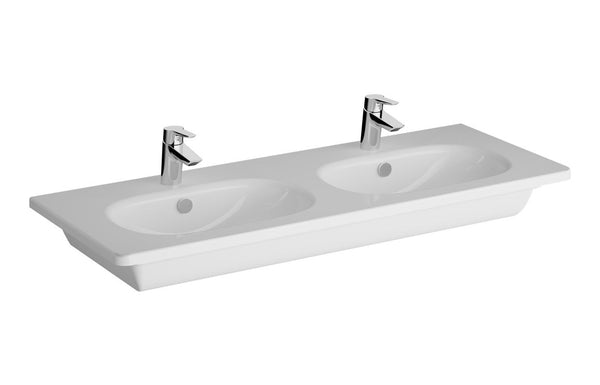 VitrA Zentrum 1200x460mm 2TH Vanity Basin with Overflow - White