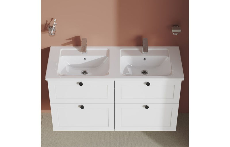 VitrA Integra 1200x470mm 2TH Vanity Basin with Overflow - White