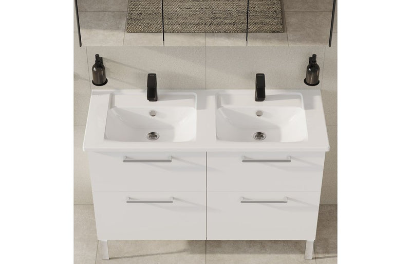 VitrA Integra 1200x470mm 2TH Vanity Basin with Overflow - White