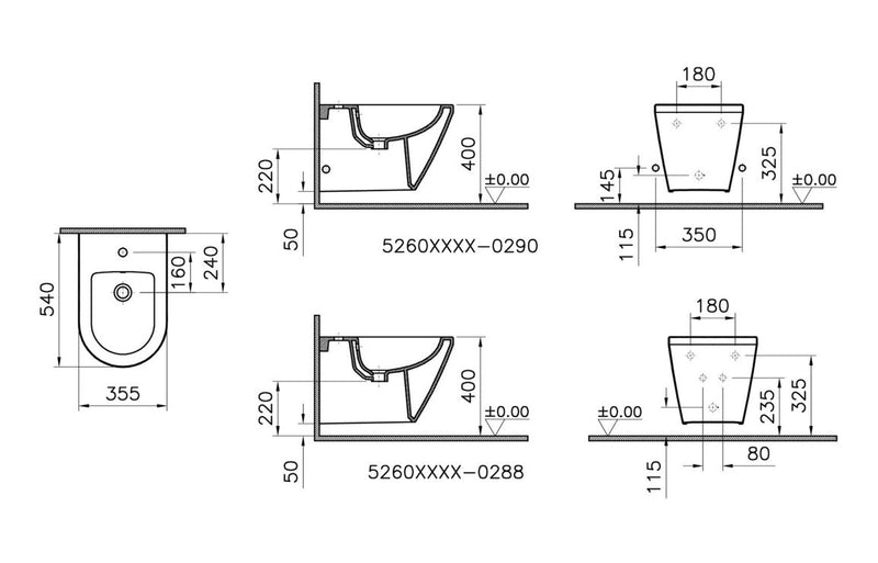 VitrA Integra Wall Hung Bidet - White
