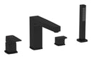 VitrA Root Square 4-Hole Bath/Shower Mixer - Matt Black