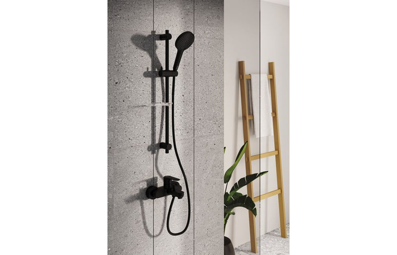 VitrA Root Round Wall Mounted Bath/Shower Mixer - Matt Black