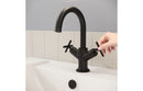 VitrA Origin Classic Basin Mixer (Cross Handles) - Matt Black