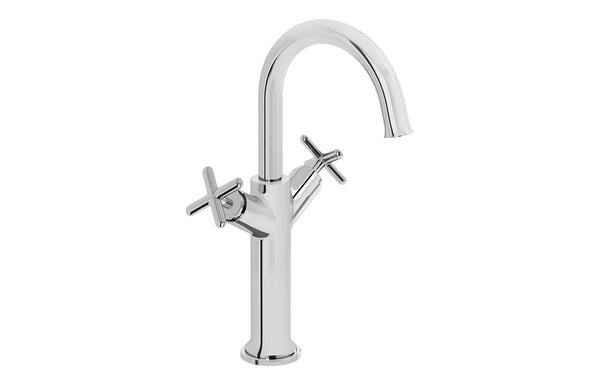 VitrA Origin Classic Tall Basin Mixer (Cross Handles) - Brushed Gold