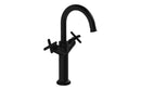VitrA Origin Classic Tall Basin Mixer (Cross Handles) - Matt Black