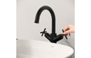 VitrA Origin Classic Tall Basin Mixer (Cross Handles) - Matt Black