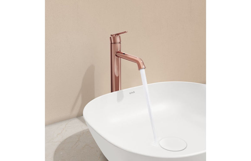 VitrA Origin Classic Tall Basin Mixer (Top Handle) - Soft Copper