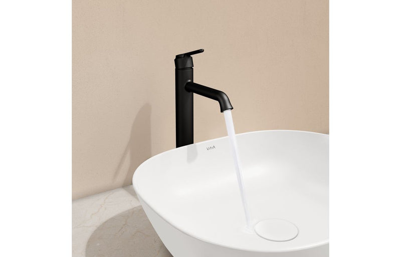 VitrA Origin Classic Tall Basin Mixer (Top Handle) - Matt Black