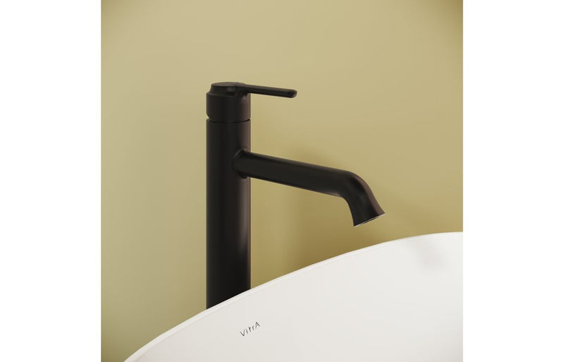 VitrA Origin Classic Tall Basin Mixer (Top Handle) - Matt Black