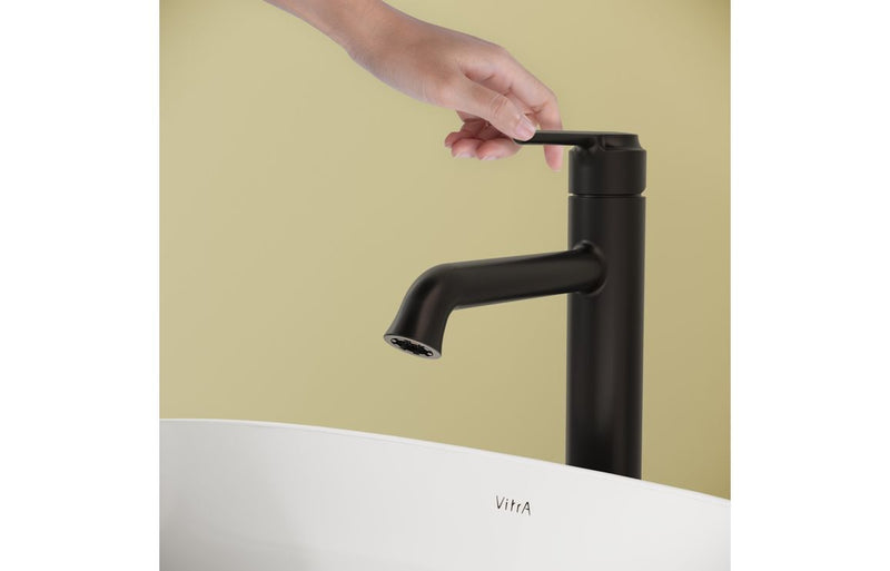 VitrA Origin Classic Tall Basin Mixer (Top Handle) - Matt Black