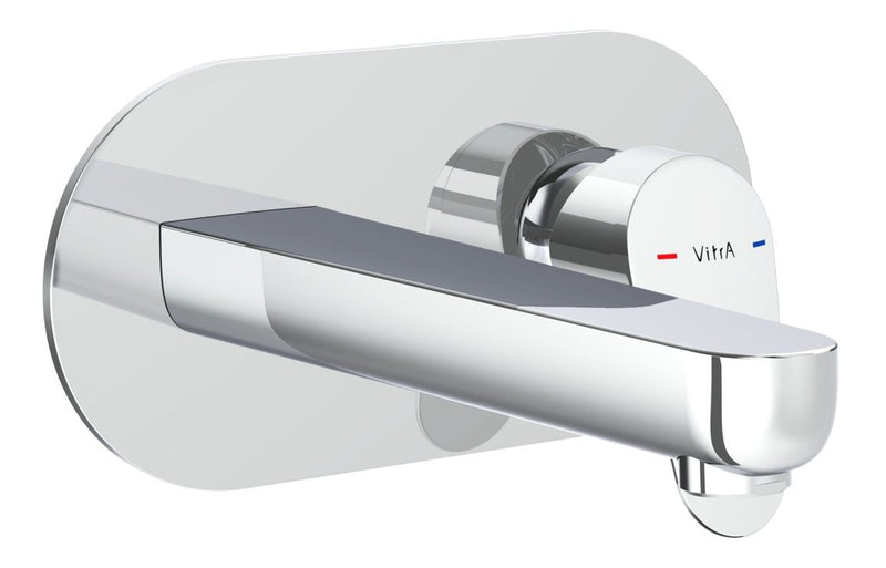VitrA Flow Round Wall Mounted Basin Mixer - Chrome