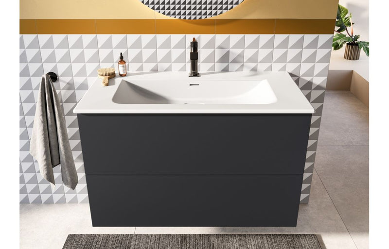 VitrA Suit Basin Mixer (Top Handle) - Gloss Black