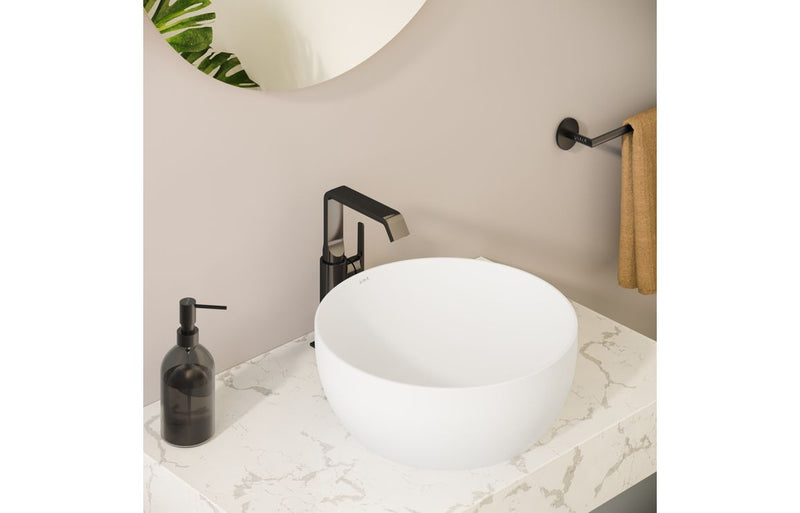 VitrA Suit Tall Basin Mixer (Side Handle) - Gloss Black