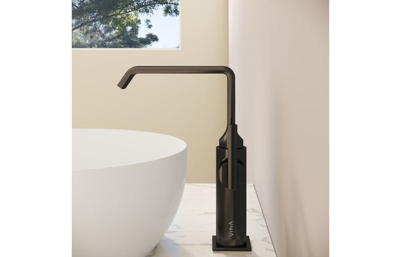 VitrA Suit Tall Basin Mixer (Side Handle) - Gloss Black
