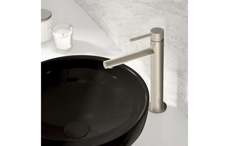 VitrA Origin Tall Basin Mixer - Brushed Nickel