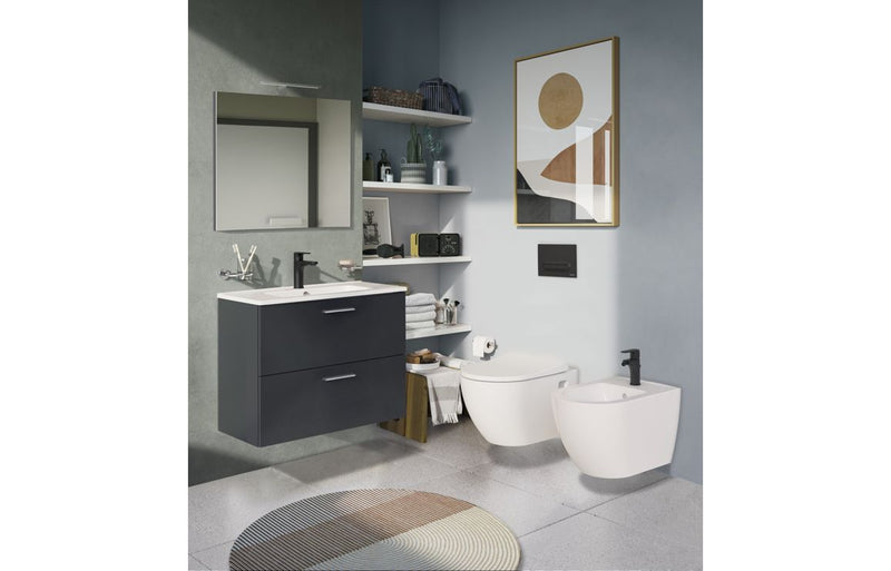 VitrA Root Round Bidet Mixer - Matt Black