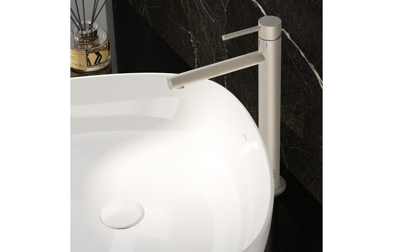 VitrA Origin Extra Tall Basin Mixer - Brushed Nickel