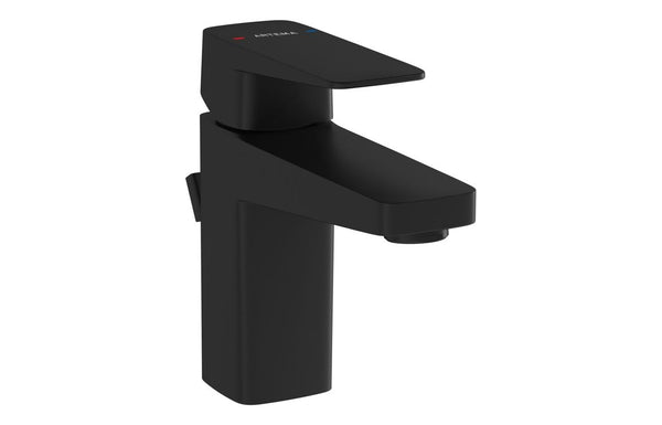 VitrA Root Square Compact Basin Mixer with Waste Lever - Matt Black