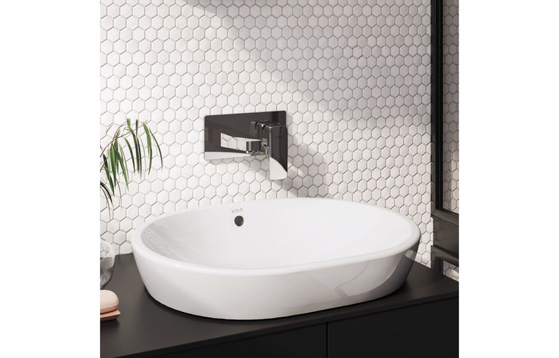 VitrA Root Square Wall Mounted Basin Mixer - Chrome