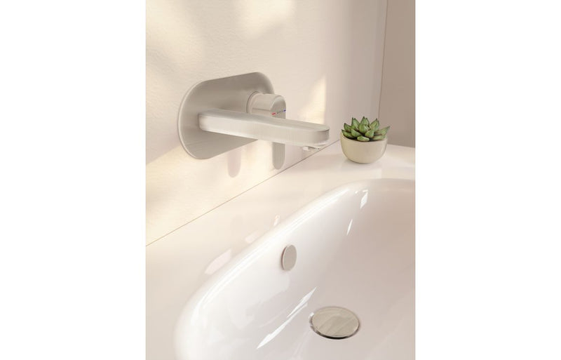 VitrA Root Round Integrated Basin Mixer - Brushed Nickel