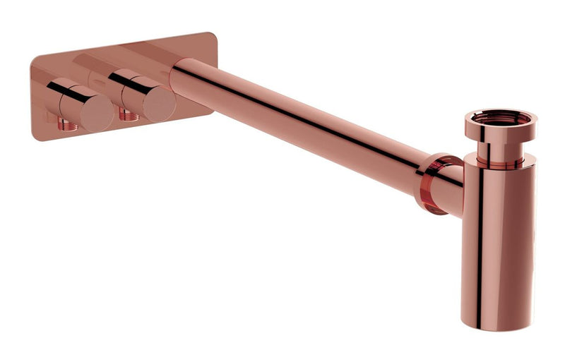 VitrA Bottle Trap for Basins with Isolation Taps (Asymmetric) - Soft Copper