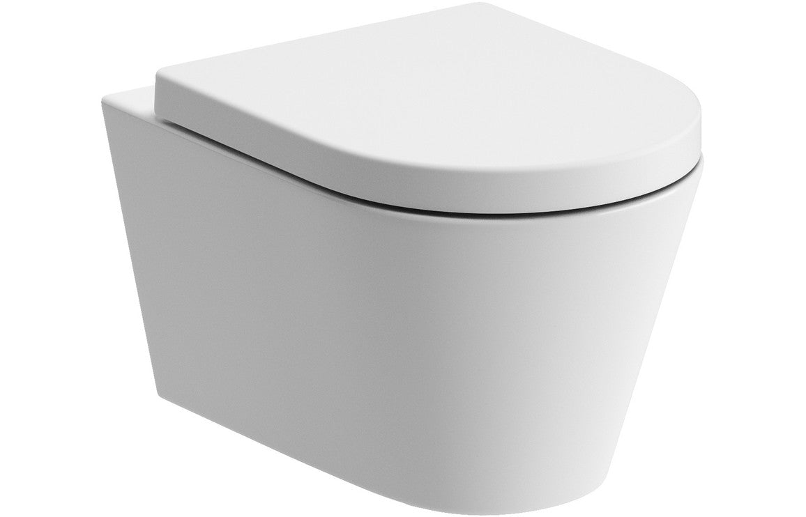 Zest Rimless Wall Hung WC and Soft Close Seat