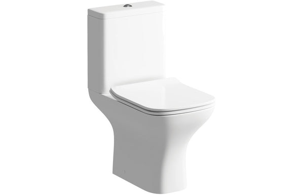 Charm Short Projection Close Coupled Open Back WC and Slim Soft Close Seat