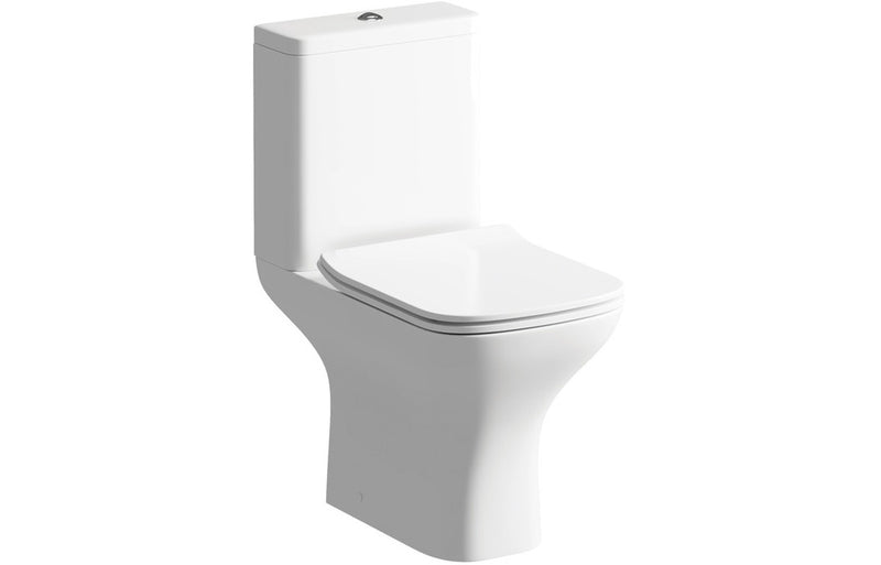 Charm Short Projection Close Coupled Open Back WC and Slim Soft Close Seat